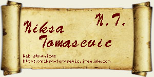 Nikša Tomašević vizit kartica